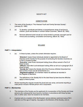 Intersect Constitution & Bylaws document