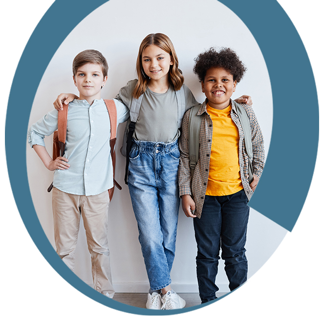 Three children standing together