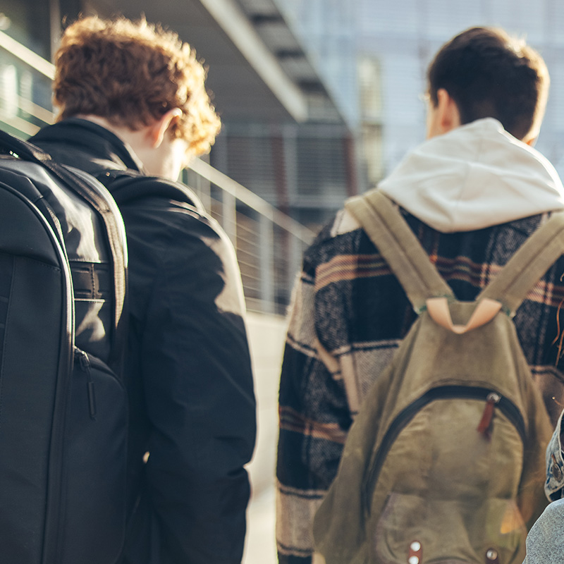 Two youths walking together